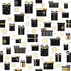 Бумага упаковочная подарочная новогодняя "Black.Gold.White", 70х100 см, 10 дизайнов ассорти, ЗОЛОТАЯ СКАЗКА,, фото 6