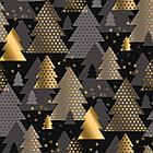 Бумага упаковочная подарочная новогодняя "Black.Gold.White", 70х100 см, 10 дизайнов ассорти, ЗОЛОТАЯ СКАЗКА,, фото 11