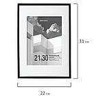 Рамка 21х30 см с паспарту 15х21 см небьющаяся, багет 5 мм, пластик, BRAUBERG "Smart", черная, 391280, фото 7