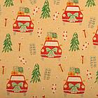 Бумага упаковочная крафт BIG SIZE новогодняя "XMAS Car", 0,7х10 м, ЗОЛОТАЯ СКАЗКА, 592194, фото 6