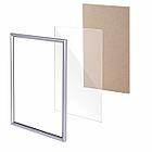 Рамка 21х30 см со стеклом, багет 14 мм пластик, BRAUBERG "HIT2", матовое серебро, 391318, фото 3