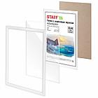 Рамка 30х40 см небьющаяся, КОМПЛЕКТ 2 шт., багет 17 мм, МДФ под дерево, STAFF "Carven", белая, 391329, фото 4