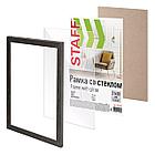 Рамка 21х30 см со стеклом, КОМПЛЕКТ 3 штуки, багет 18 мм МДФ, STAFF "Grand", цвет венге, 391333, фото 4