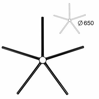 Пятилучие для кресла, металлическое, нагрузка до 120 кг, диаметр 650 мм, сборное, черное, 1734023