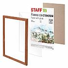 Рамка 21х30 см со стеклом, багет 16 мм, дерево, STAFF "Sonata", цвет орех, 391359, фото 4
