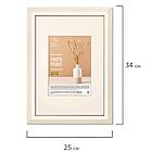 Рамка 21х30 см с паспарту 13х18 см, небьющаяся, аналог IKEA, багет 26 мм, МДФ, BRAUBERG "Zool", цвет слоновая, фото 6