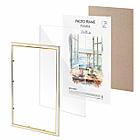 Рамка 30х40 см небьющаяся, багет 20 мм пластик, BRAUBERG "HIT3", белая с двойной позолотой, 391383, фото 5