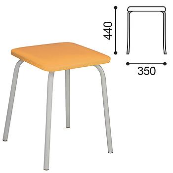 Табурет РС01-03, серебристый каркас, песочный кожзам, РС.01/03-523-05