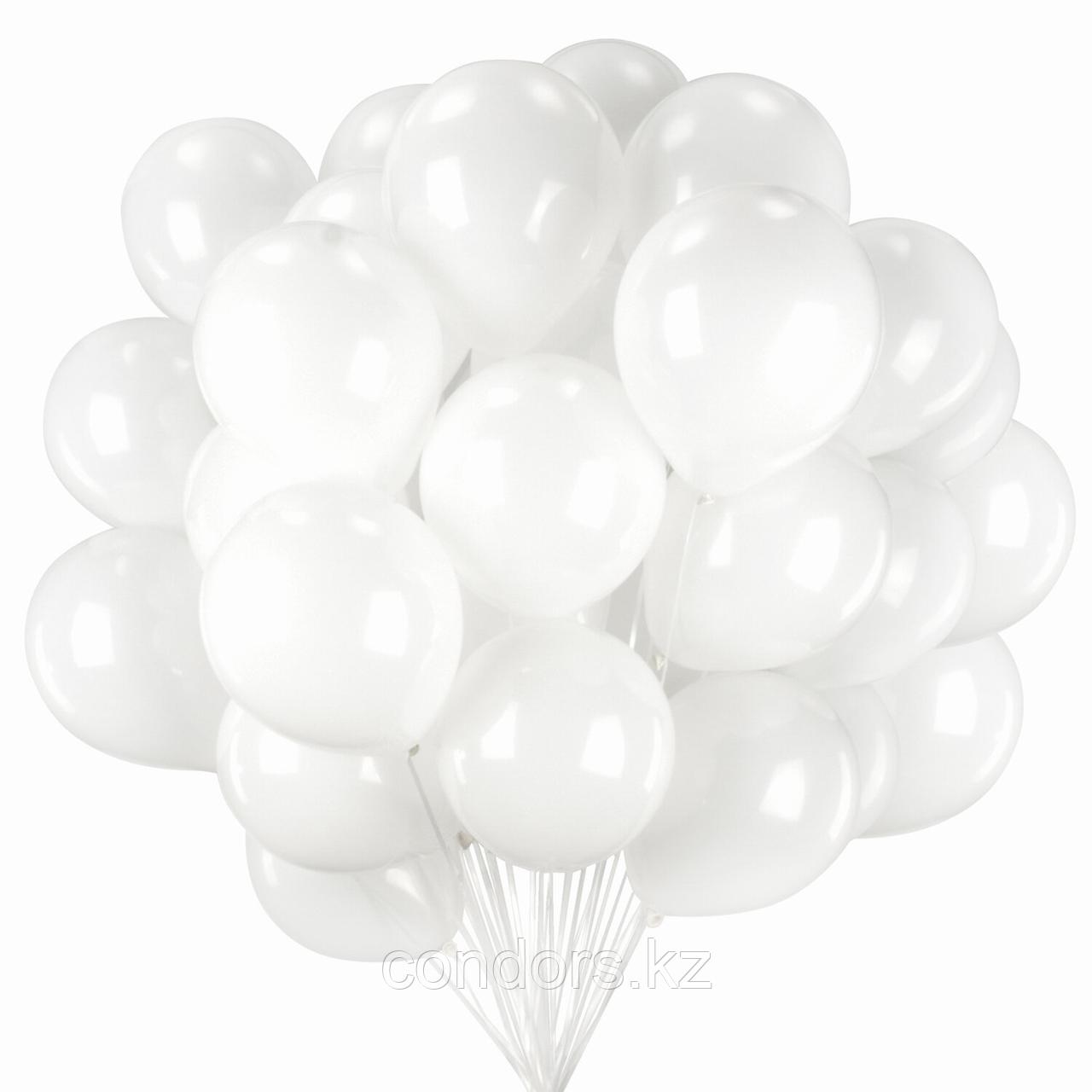 Шары воздушные ЗОЛОТАЯ СКАЗКА, 10" (25 см), КОМПЛЕКТ 50 штук, белые, пакет, 105000