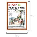 Рамка 21х30 см со стеклом, КОМПЛЕКТ 3 штуки, багет 17 мм, дерево, STAFF "Classic", темно-коричневая, 391390, фото 5