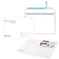 Конверты С4 (229х324 мм), отрывная лента, Куда-Кому, внутренняя запечатка, 100 г/м2, КОМПЛЕКТ 50 шт.,