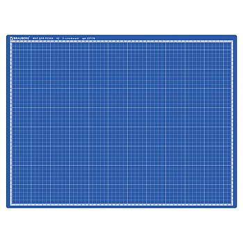 Коврик (мат) для резки BRAUBERG EXTRA 5-слойный, А2 (600х450 мм), двусторонний, толщина 3 мм, синий, 237176
