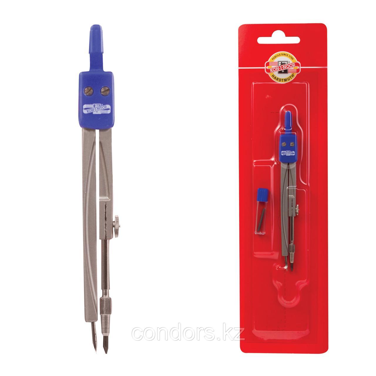 Циркуль KOH-I-NOOR, 122 мм, металлический, запасной грифель, в блистере, 04901B0100BLRU - фото 1 - id-p121078113
