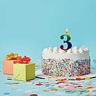 Свеча-цифра для торта "3" "Радужная", 9 см, ЗОЛОТАЯ СКАЗКА, с держателем, в блистере, 591436, фото 4
