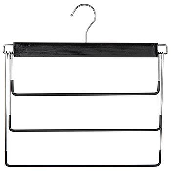 Вешалка-плечики качели 3 секции, металлическая, для юбок и брюк, ПВХ-покрытие, BRABIX, 607473