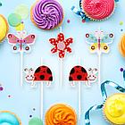 Свечи фигурные для торта на шпажках "Бабочки, божьи коровки", 5 шт, 2,5х3 см, ЗОЛОТАЯ СКАЗКА, 591463, фото 3