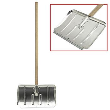 Лопата снегоуборочная алюминиевая, 50х33 см, высота 130 см, усиленная, деревянный черенок, ЛТСЕ