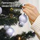 Шары ёлочные 6 шт., 8 см, "Basic Art", пластик, серебристые (глянец, матовый), ЗОЛОТАЯ СКАЗКА, 590884, фото 6
