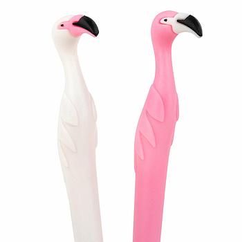 Ручка фигурная шариковая ЮНЛАНДИЯ "Фламинго", мягкий силиконовый корпус, ассорти, СИНЯЯ, пишущий узел 0,7 мм,