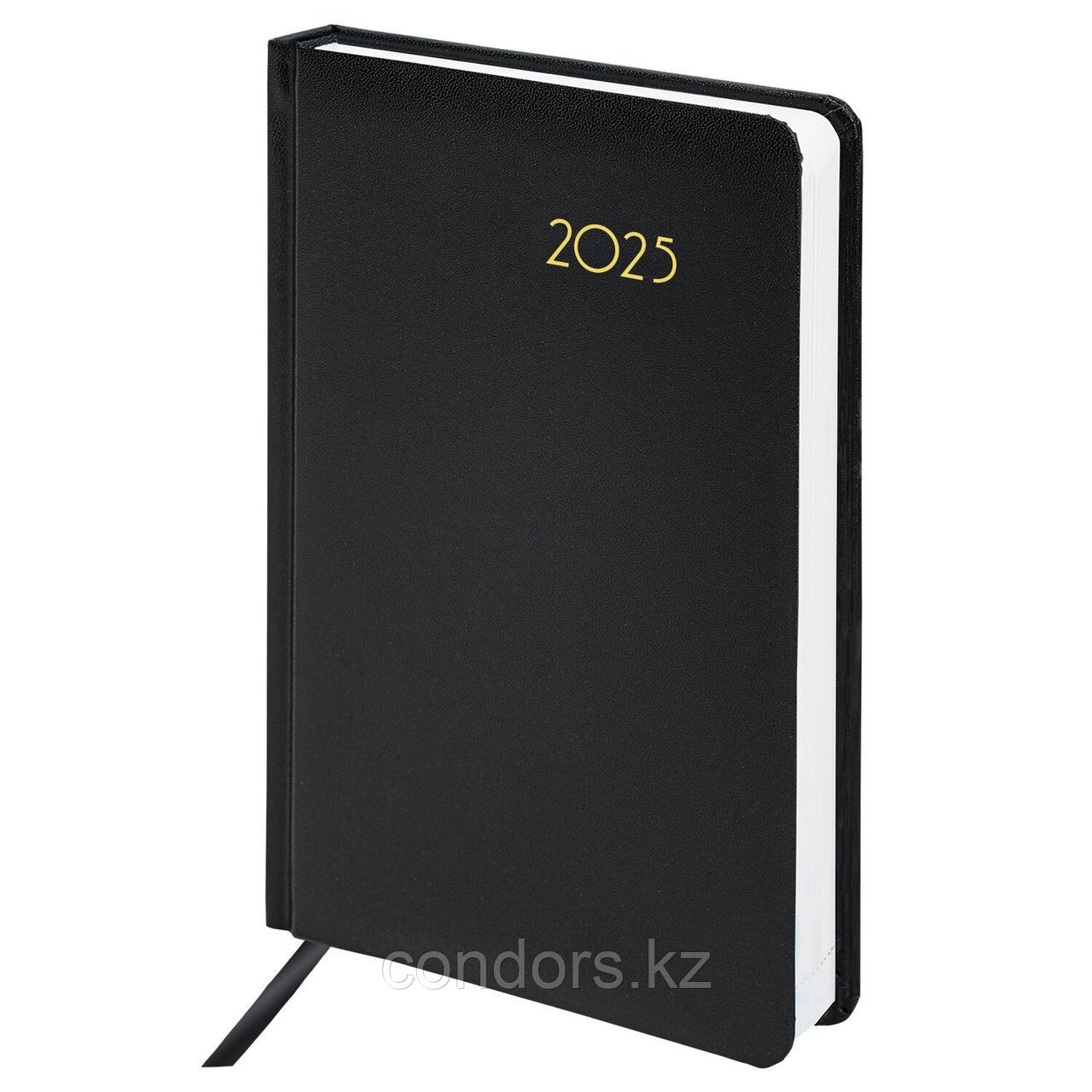 Ежедневник датированный 2025 А5 138x213 мм BRAUBERG "Select", балакрон, черный, 115808, фото 1