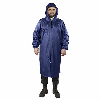 Дождевик-плащ синий на молнии многоразовый с ПВХ-покрытием, размер 52-54 (XL), рост 170-176, ГРАНДМАСТЕР,