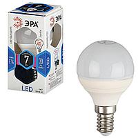 Лампа светодиодная ЭРА STD, 7 (60) Вт, цоколь E14, шар, нейтральный белый свет, 30000 ч., LED P45-7W-840-E14,