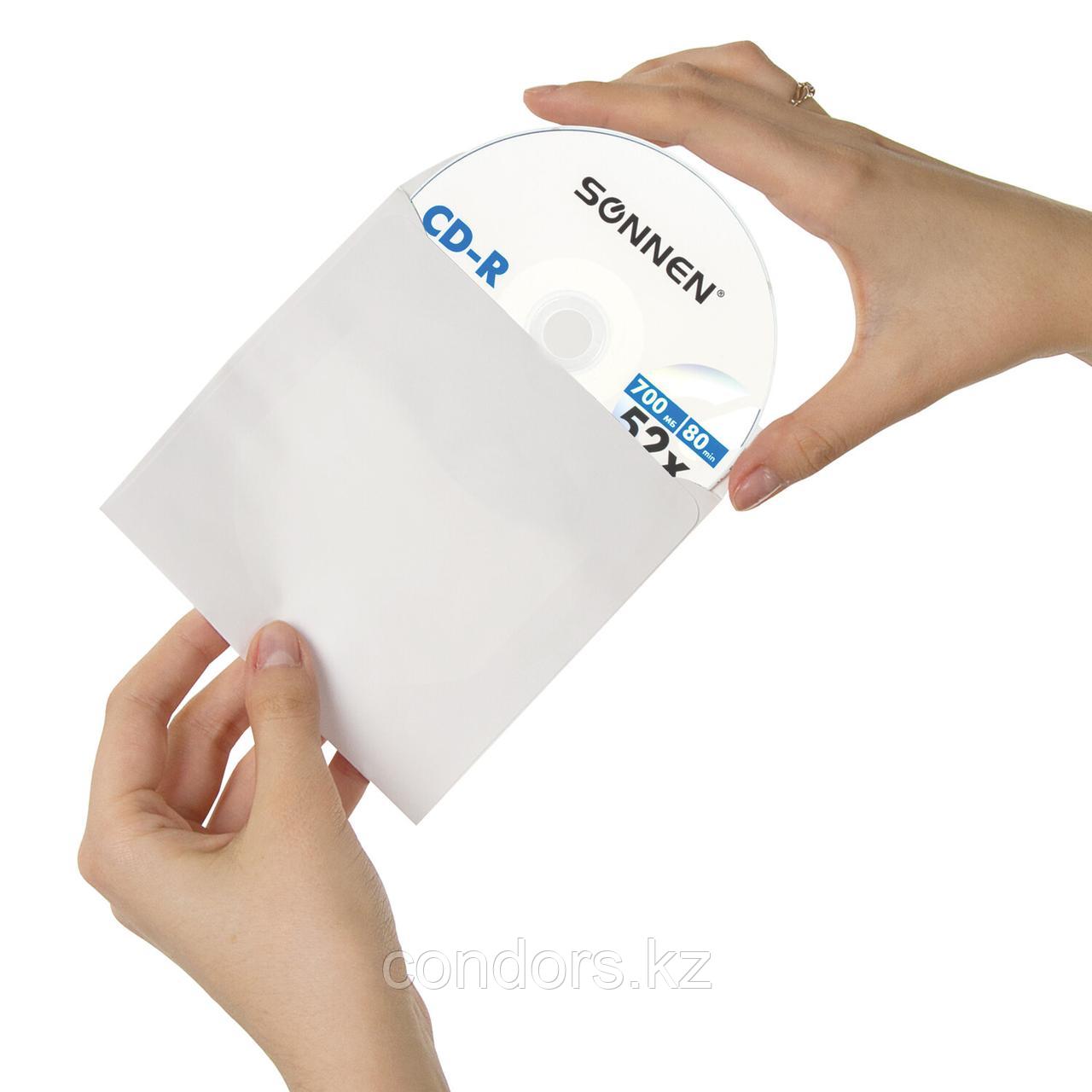 Конверты для CD/DVD (125х125 мм) с окном, бумажные, клей декстрин, КОМПЛЕКТ 25 шт., BRAUBERG, 123599 - фото 1 - id-p121070759