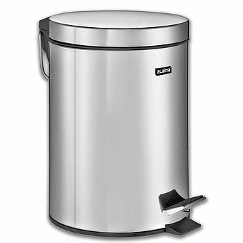 Ведро-контейнер для мусора (урна) с педалью LAIMA "Classic", 5 л, зеркальное, нержавеющая сталь, со съемным