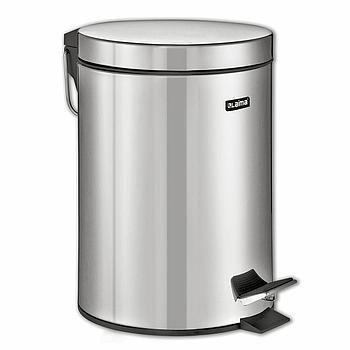 Ведро-контейнер для мусора (урна) с педалью LAIMA "Classic", 12 л, зеркальное, нержавеющая сталь, со съемным