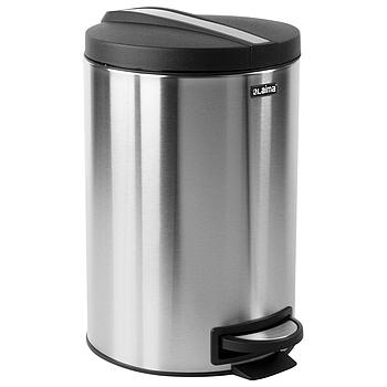 Ведро-контейнер для мусора (урна) с педалью LAIMA "Modern", 12 л, матовое, нержавеющая сталь, со съемным