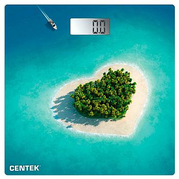 Весы напольные CENTEK CT-2428 "Остров", электронные, вес до 180 кг, квадрат, стекло, с рисунком, CT-2428
