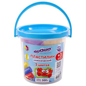 Пластилин в ведерке ЮНЛАНДИЯ "ПОДВОДНЫЙ МИР", 5 цветов, 300 г, 3 формочки, ВЫСШЕЕ КАЧЕСТВО, 105860