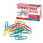 Скрепки ОФИСМАГ, 28 мм, цветные, 100 шт., в картонной коробке, Россия, 225210, фото 3