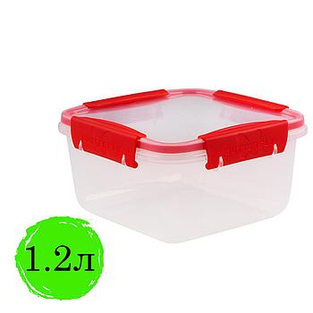Контейнер с крышкой пищевой 1,2 л герметичный, BUTTERFLY, ланч бокс, 8,5х15,6х15,6 см, прозрачный, 7840699,