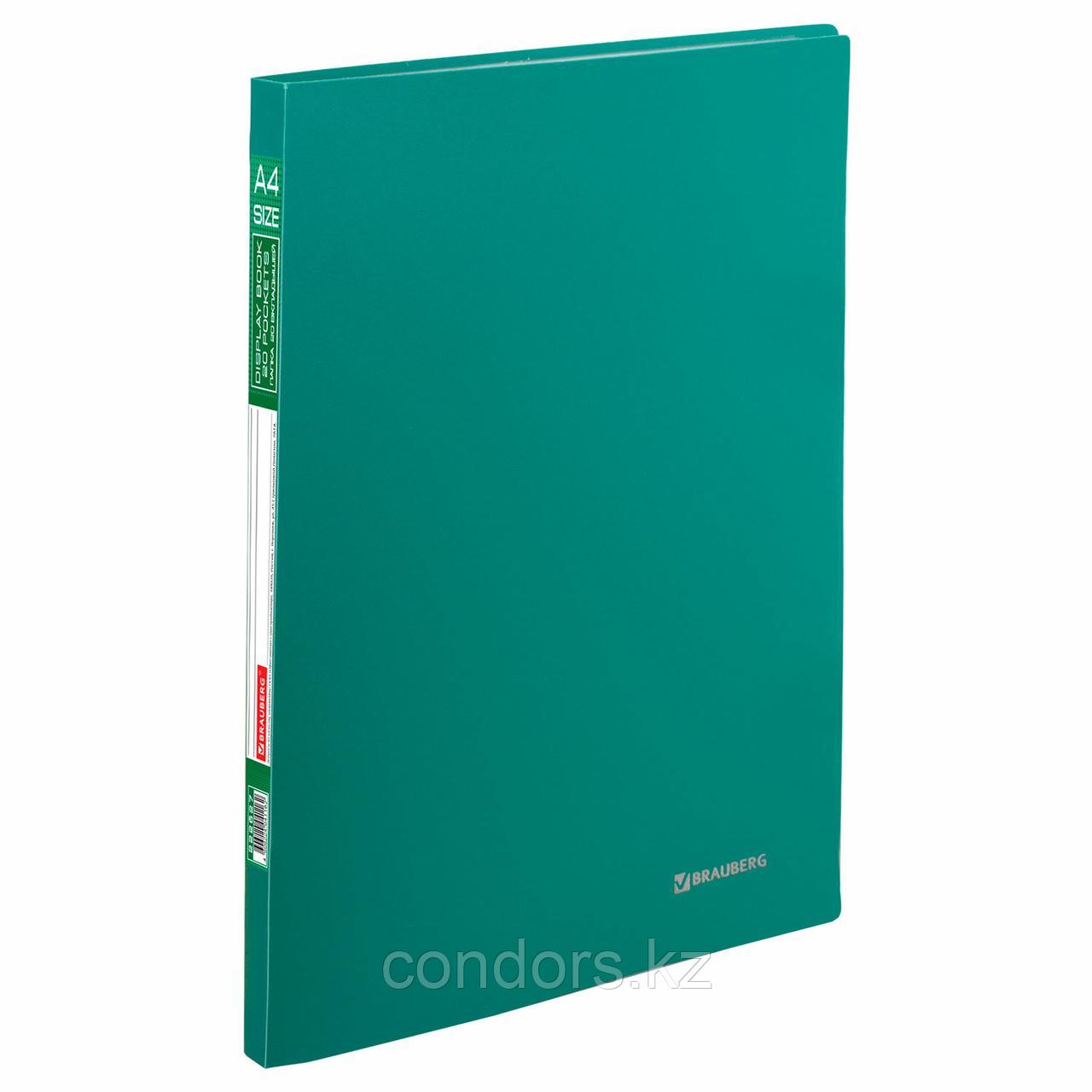 Папка 20 вкладышей BRAUBERG "Office", зеленая, 0,5 мм, 222627, фото 1