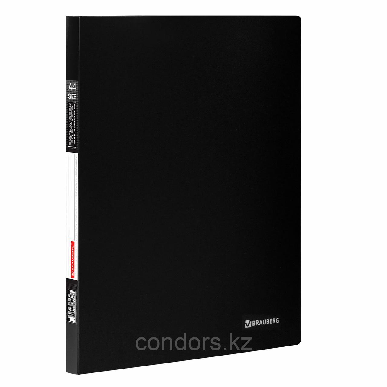 Папка 30 вкладышей BRAUBERG "Office", черная, 0,5 мм, 222632, фото 1