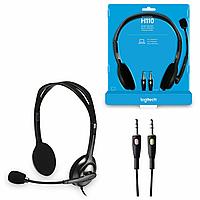 Наушники с микрофоном (гарнитура) LOGITECH H110, проводная, компьютерная, 1,83 м, стерео, 2 x mini jack 3,5