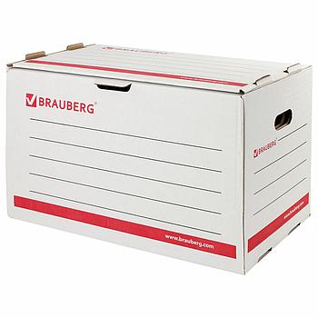 Короб архивный (306х525х338 мм), гофрокартон, белый, BRAUBERG, 126522