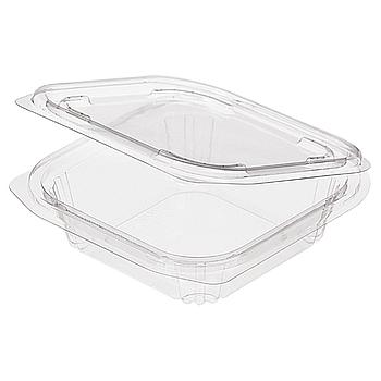 Одноразовый контейнер квадратный 250 мл, С КРЫШКОЙ, ЮП-РКСП, КОМПЛЕКТ 400 шт., прозрачный, ПЭТ, ЮПЛАСТ,