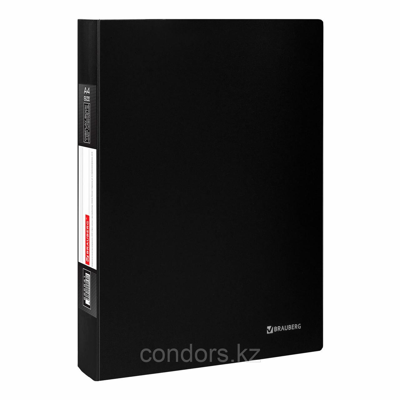 Папка 100 вкладышей BRAUBERG "Office", черная, 0,8 мм, 222641, фото 1