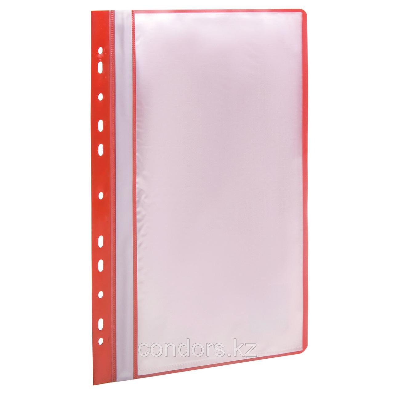 Папка 10 вкладышей STAFF "EVERYDAY" с перфорацией, мягкая, красная, 0,16 мм, 224976, фото 1