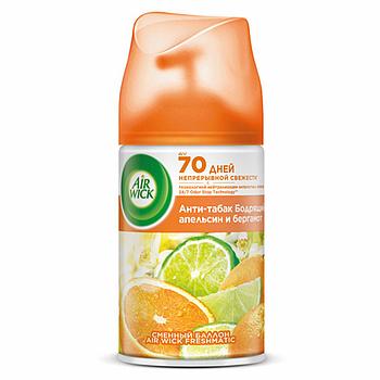 Сменный баллон 250 мл, AIRWICK "Анти-табак. Апельс/бергамот", для автоматических освежителей, универсальный,