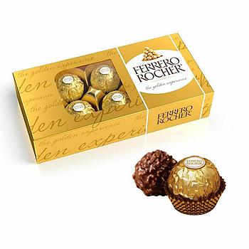 Конфеты шоколадные FERRERO "Rocher" с лесным орехом, 75 г, пенал, 09020СТ0000114
