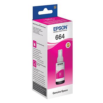 Чернила EPSON 664 (T6643) для СНПЧ Epson L100/L110/L200/L210/L300/L456/L550, пурпурные, ОРИГИНАЛЬНЫЕ,