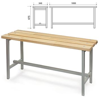 Скамья деревянная на металлокаркасе П-13Д (1000х340х475 мм)