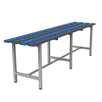 Скамья пластиковая влагостойкая на металлокаркасе "СТ 3П", 1500х350х460 мм, регулируемые опоры, каркас