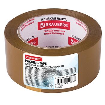 Клейкая лента упаковочная, 48 мм х 100 м, КОРИЧНЕВАЯ, толщина 45 микрон, BRAUBERG, 221688