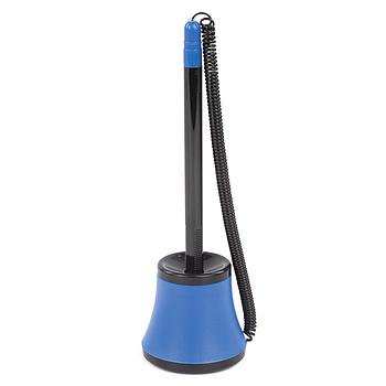 Ручка шариковая настольная масляная BRAUBERG "Стенд-Пен №1", СИНЯЯ, корпус черный/синий, линия письма 0,35 мм,