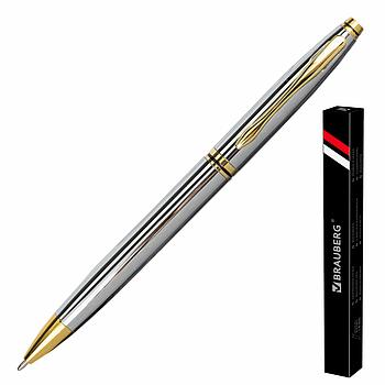Ручка подарочная шариковая BRAUBERG "De Luxe Silver", корпус серебристый, узел 1 мм, линия письма 0,7 мм,