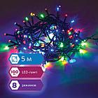 Электрогирлянда-нить комнатная "Стандарт" 5 м, 100 LED, мультицветная, 220 V, контроллер, ЗОЛОТАЯ СКАЗКА,, фото 7